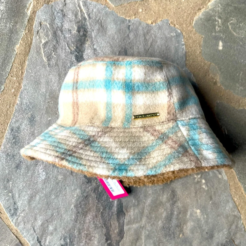 Reversible Plaid Bucket Hat VINCE CAMUTO
